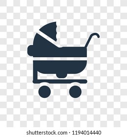 Stroller vector icon isolated on transparent background, Stroller transparency logo concept