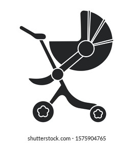 Stroller vector icon.Black vector icon isolated on white background stroller.