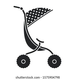 Stroller vector icon.Black vector icon isolated on white background stroller.