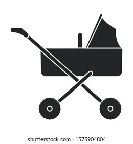 Stroller vector icon.Black vector icon isolated on white background stroller.