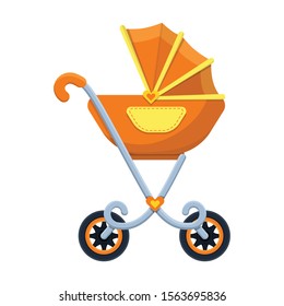 Stroller vector icon.Cartoon vector icon isolated on white background stroller.