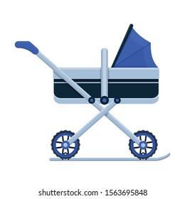 Stroller vector icon.Cartoon vector icon isolated on white background stroller.