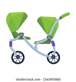 Stroller vector icon.Cartoon vector icon isolated on white background stroller.