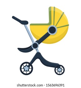 Stroller vector icon.Cartoon vector icon isolated on white background stroller.
