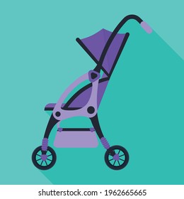 Stroller vector icon.Flat vector icon isolated on white background stroller.