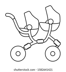 Stroller vector icon.Line vector icon isolated on white background stroller.