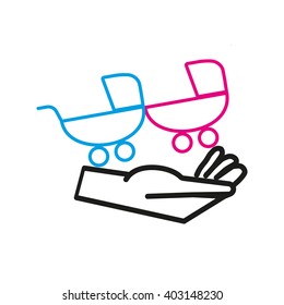 stroller for your child, icon