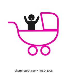 stroller for your child, icon