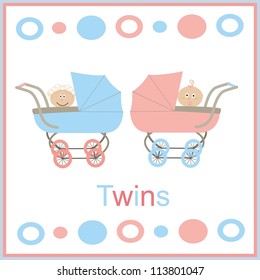 strollers for twins pink and blue with white children boy and girl