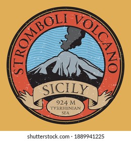 Stromboli Volcano, Sizilien, Italien, Vektorgrafik