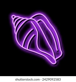 strombus sea shell beach neon light sign vector. strombus sea shell beach illustration