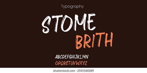 Strome art Handwriting alphabet. dynamic graffiti font for modern bold marker logo, spirited expressive headline. Vector typeset