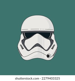 A Stromtrooper mask is a key identifying feature of the iconic soldiers of the Galactic Empire from the Star Wars Universe.