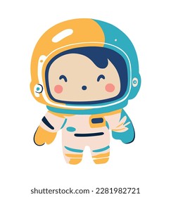 stronaut standing with space suit isolated