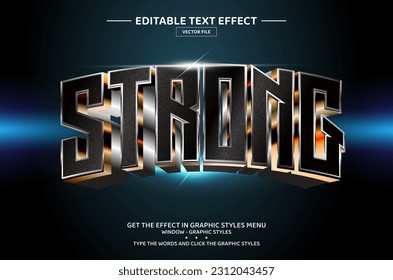 Strong 3D editable text effect template