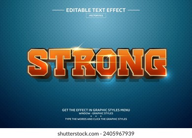 Strong 3D editable text effect template