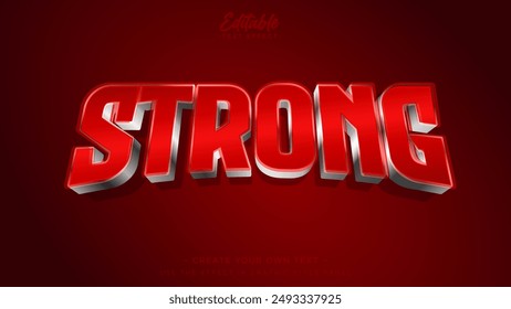 Strong 3d editable text effect with red and black color. Text style suitable for hero themes.
