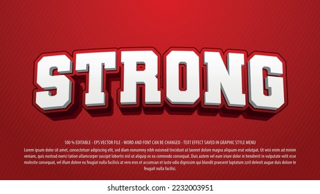 Strong 3d style editable text effect template