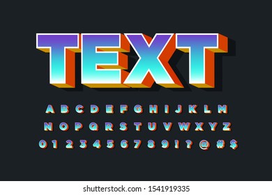 strong 3d typeface font effect, modern type with shadow for brand logotype