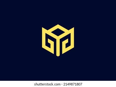 Strong Abstract Mask Monogram letter G M