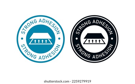 Diseño vectorial del logotipo de adhesión fuerte. Adecuado para la etiqueta del producto