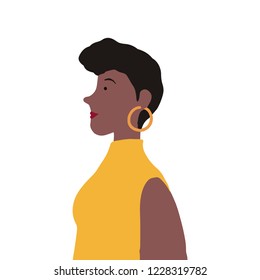 Strong African American female in profile vector