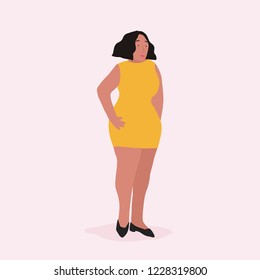 Strong African American woman full body vector