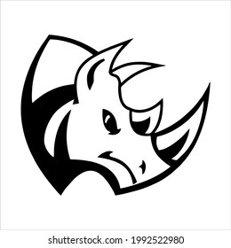 strong animal rhino vector illustration logo