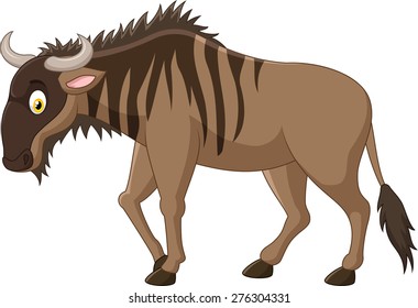 Strong of animals wildebeest