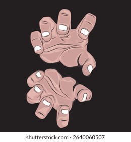 Strong anime hands, attack position.