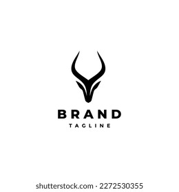 Strong Antelope Head Logo Design. Simple Bold Antelope Head Logo Design.