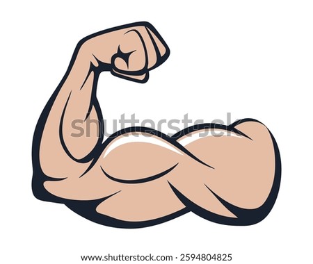  strong arm icon. biceps vector. Flexed Muscular Arm Biceps Vector Icon