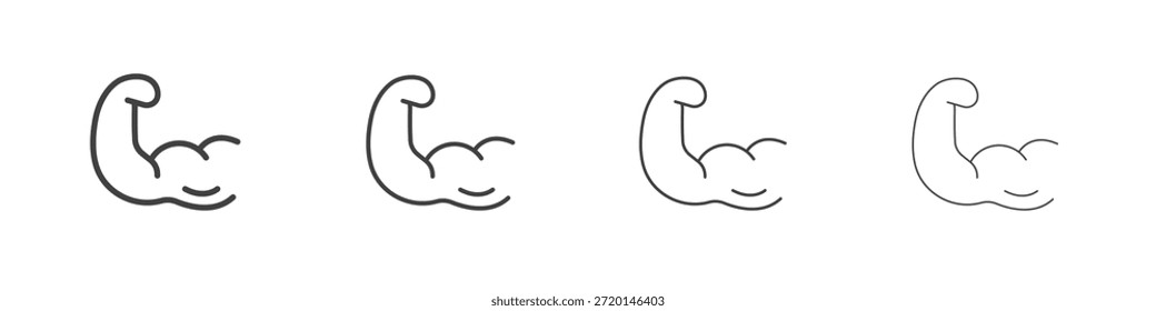 Concepto de icono de brazo fuerte Pictograma lineal. Ilustración de elemento simple.