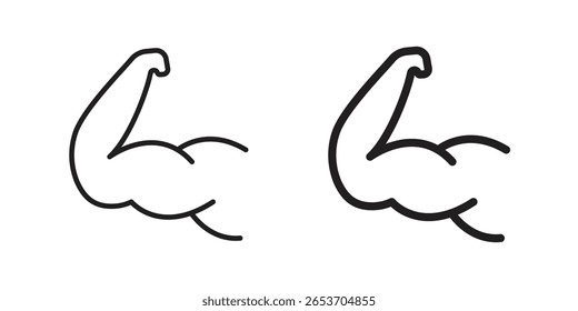 Strong arm icon design element. Editable stroke. Vector