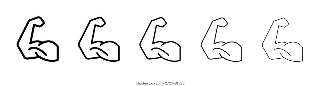 Diseño fuerte del icono del brazo en estilo editable fino del movimiento para el trabajo gráfico