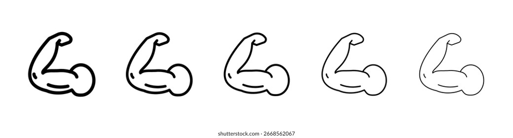 Icono de brazo fuerte lleno de concepto de signo plano para el Diseño web.