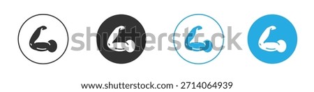 Strong arm icon. Graphic icon design template