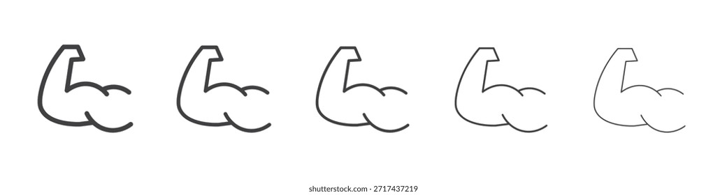 Icono de brazo fuerte en el concepto de trazos lineales