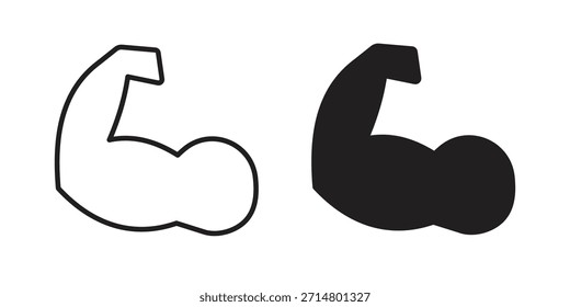 Paquete de iconos de brazo fuerte. Elemento de diseño de icono de Vector plano.