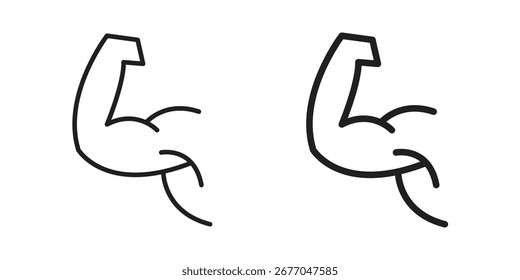 Strong arm icon set line art and glyph design. Eps10