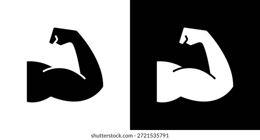Starker Arm Symbol Silhouette Vektor flache Illustration Design Pack.