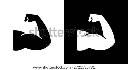 Strong arm icon silhouette vector flat illustration design pack.