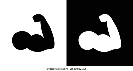 Símbolo fuerte del icono del brazo. diseño simple editable.