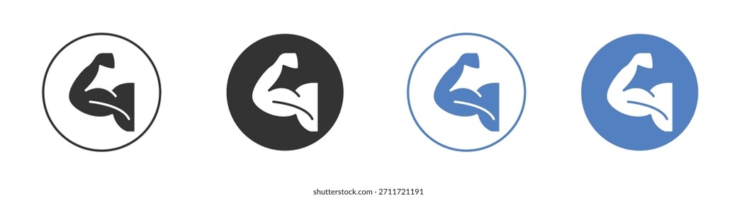 Icono de brazo fuerte Diseño de línea delgada. Gráfico de Vector. EPS 10