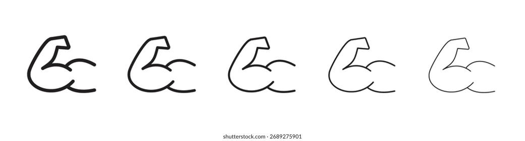 Strong arm icon vector Art line Illustrations collection