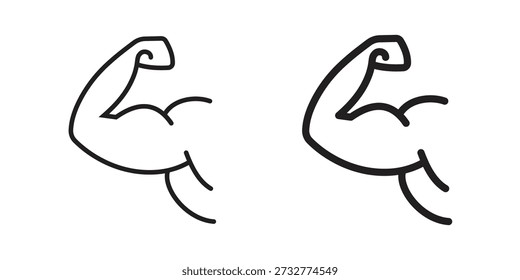 Strong arm icon for web designs. editable pictogram.