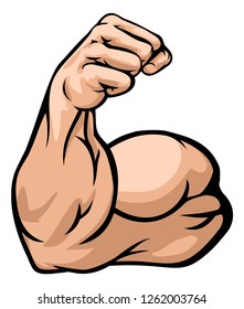 A Strong Arm Showing Its Biceps Muscle Illustration