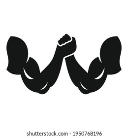 Icono de lucha armada fuerte. Ilustración simple del icono vectorial de lucha de brazo fuerte para diseño web aislado en fondo blanco