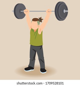 strong athletic guy, exercise on horizontal bar, sports weightlifter.