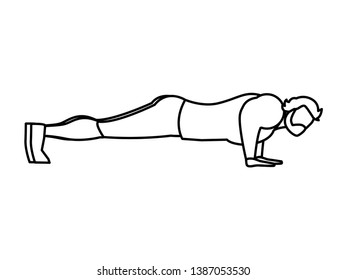 strong athletic man doing push-ups